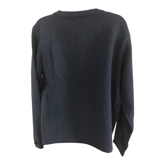 Dark Navy Blue and‎ red bow embroidered chunky knit cardigan size XL new - Picture 7 of 11